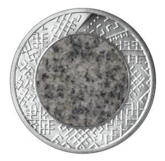 Латвийская серебренная монета-Гранитовая монета